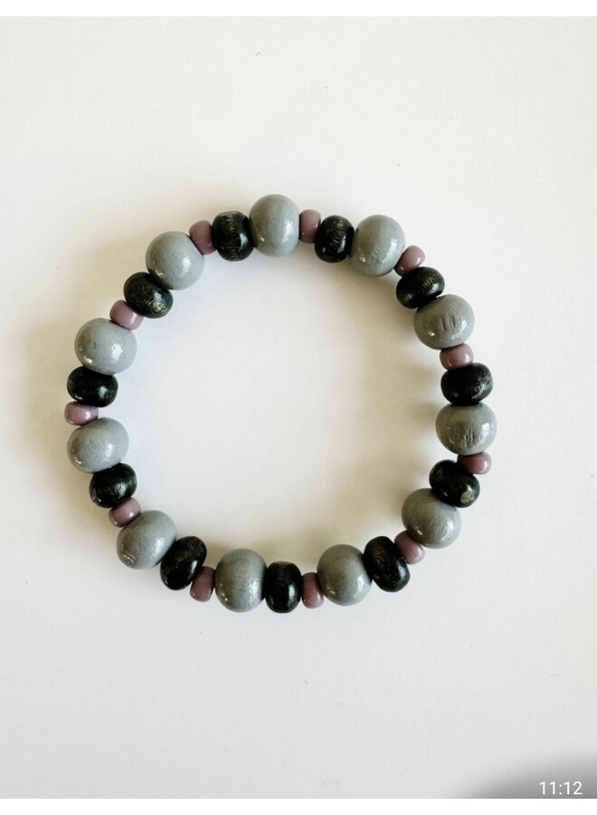 Armbandje | Grijs/Paars