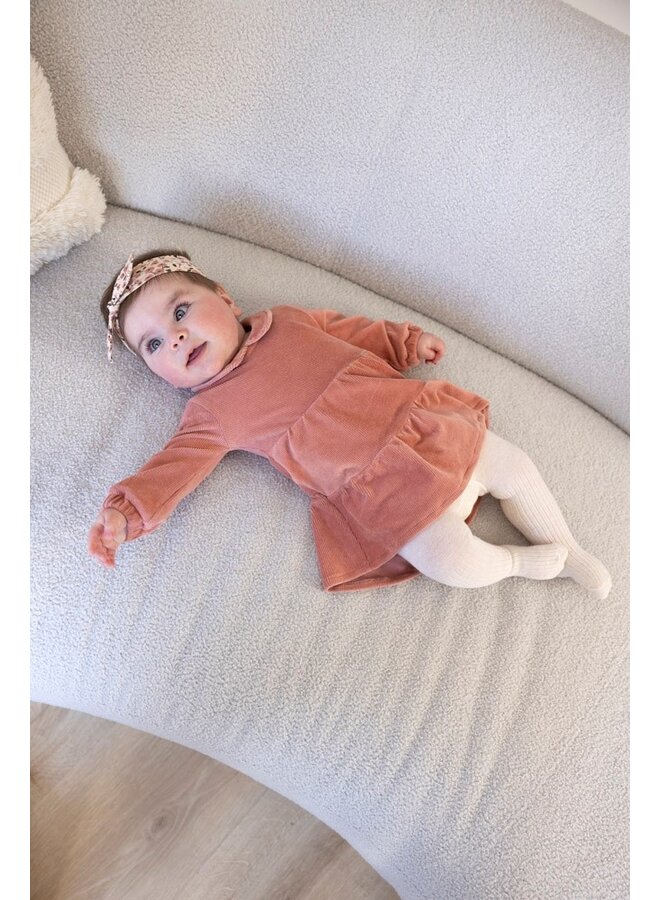 Jurk velours rib - Woodland Bloom (Mauve) | 51400562