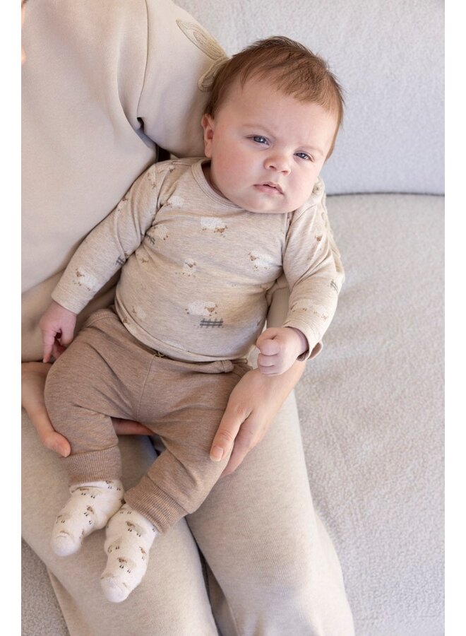 Longsleeve AOP - Sleepy Sheepy (Taupe melange) | 51602565