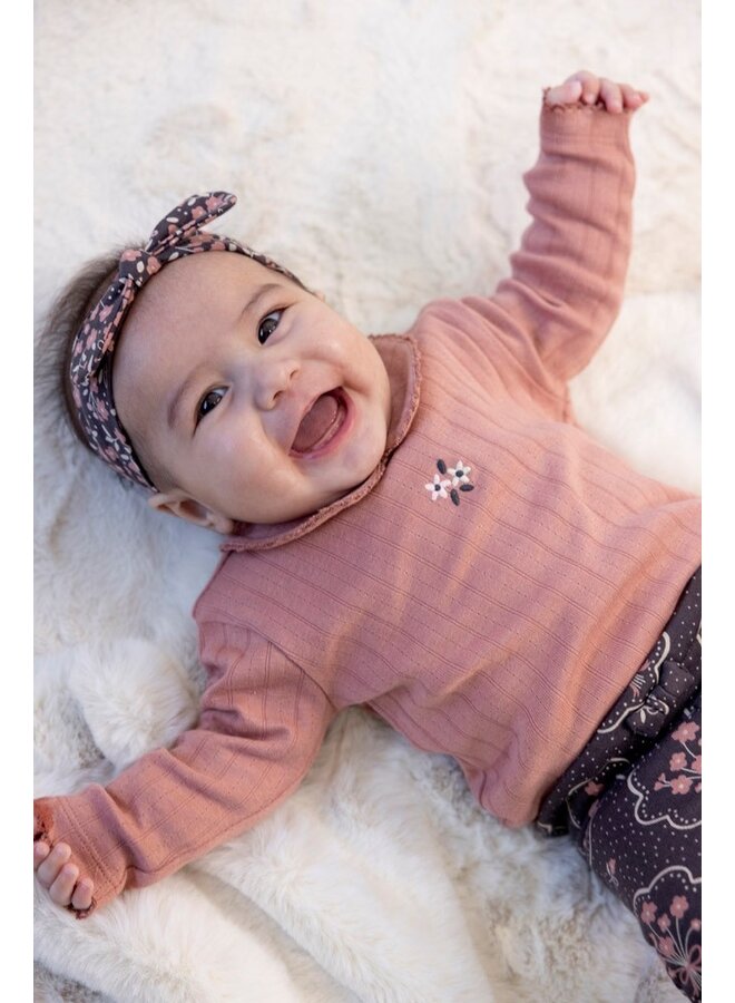 Longsleeve pointelle rib - Woodland Bloom (Mauve) | 51602612