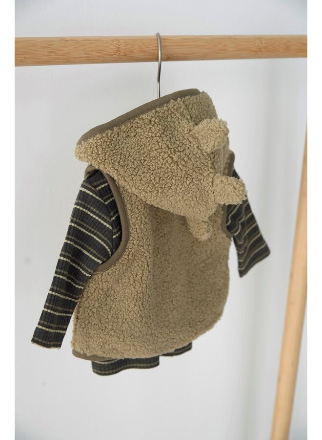 Longsleeve rib met streep - Rawrsome (Antraciet melange) | 51602620