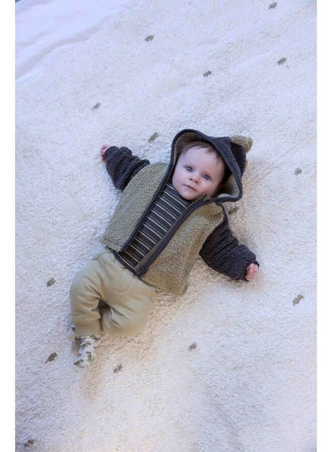 Longsleeve rib met streep - Rawrsome (Antraciet melange) | 51602620