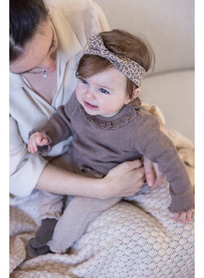 Broek ruches - Better Together (Taupe melange) | 52202443