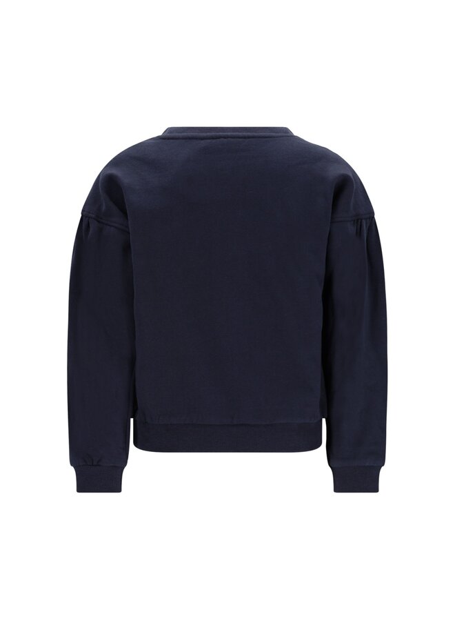 F508-5305 Danee Flo girls sweater with artwork | Navy (190) W25