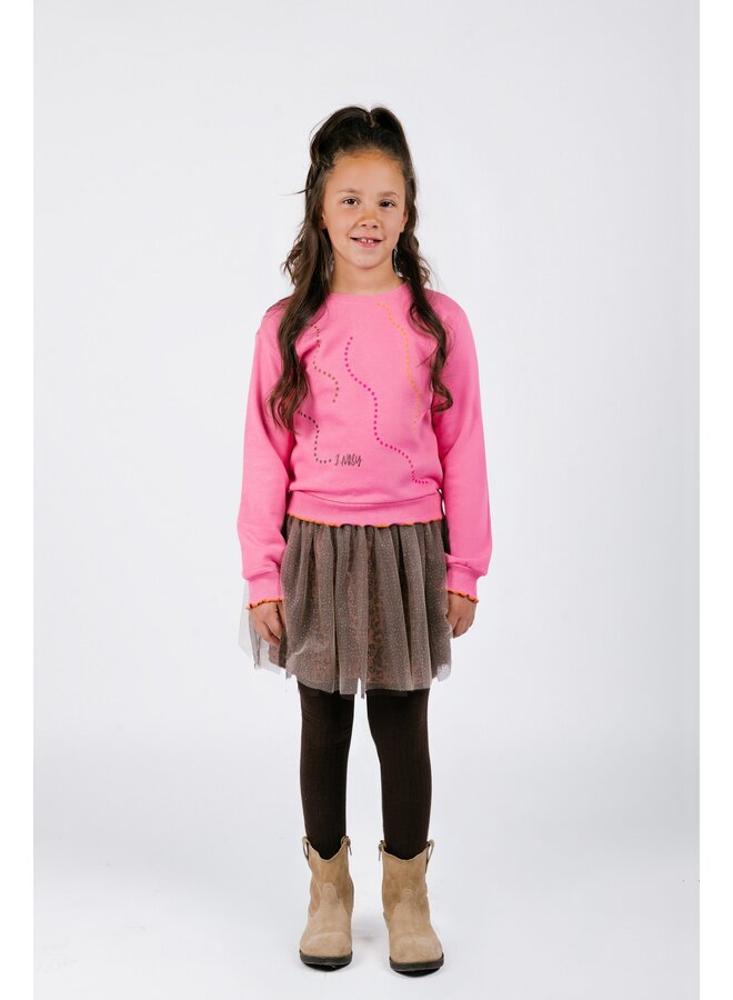 Rory B.Nosy girls mesh skirt with printed layer Y508-5713 | leopard texas 961 (W25)