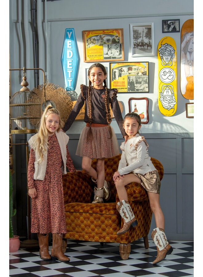 Rory B.Nosy girls mesh skirt with printed layer Y508-5713 | leopard texas 961 (W25)