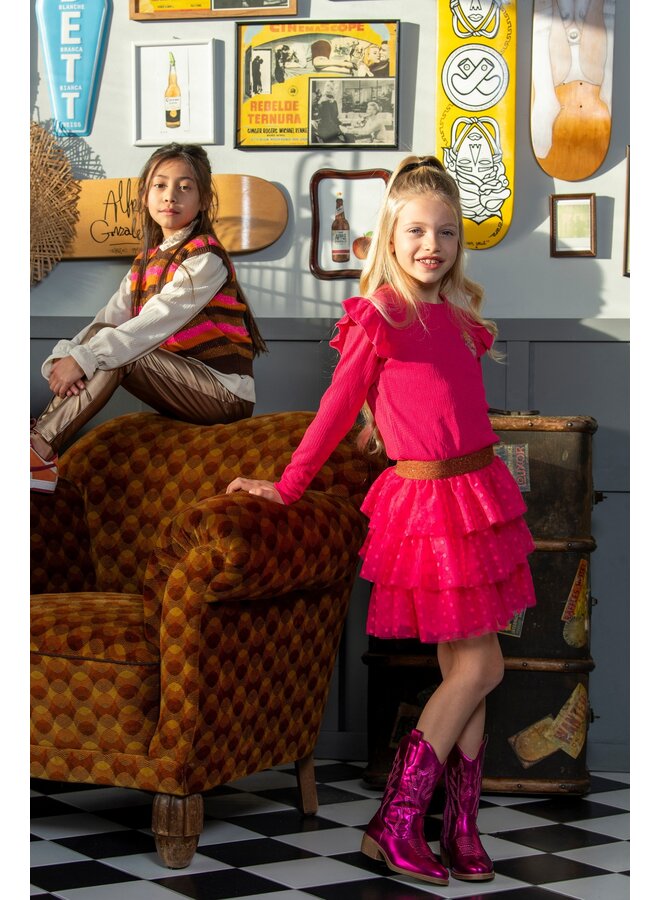 Dora B.Nosy girls dress with multi layer mesh skirt Y508-5818 | Cabaret 231 (W25)