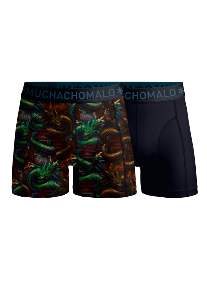 Boys 2-Pack Boxer Shorts (Cotton Modal) | Dragon Print/Blue