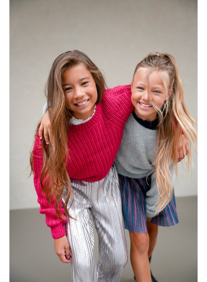 F509-5309 Djuna Flo girls heavy knit | Raspberry (283) W25