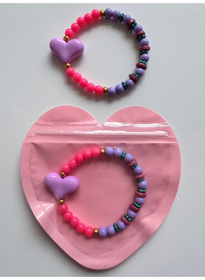 Armbandje | Hart paars