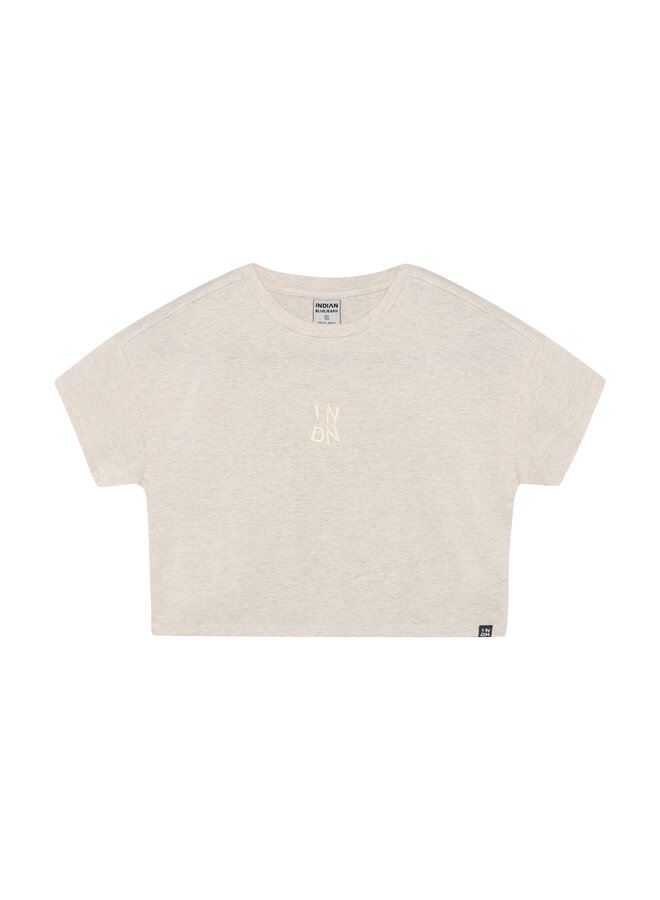 T-shirt Cropped Back Artwork 970712 | Light sand melange 2011 (S26)