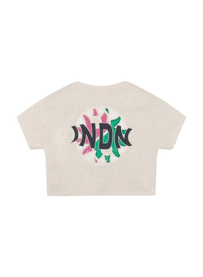 T-shirt Cropped Back Artwork 970712 | Light sand melange 2011 (S26)