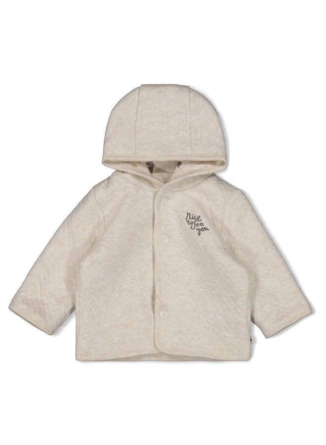 Omkeerbaar jasje met capuchon AOP - Sea Sweeties (Offwhite melange) | 51800360
