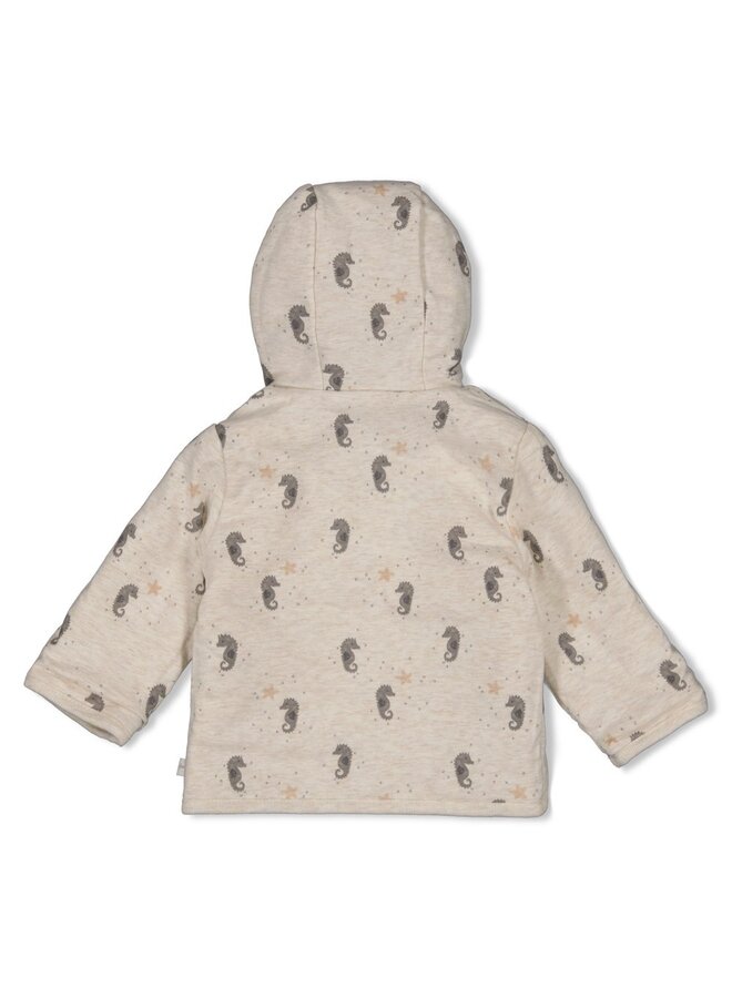 Omkeerbaar jasje met capuchon AOP - Sea Sweeties (Offwhite melange) | 51800360