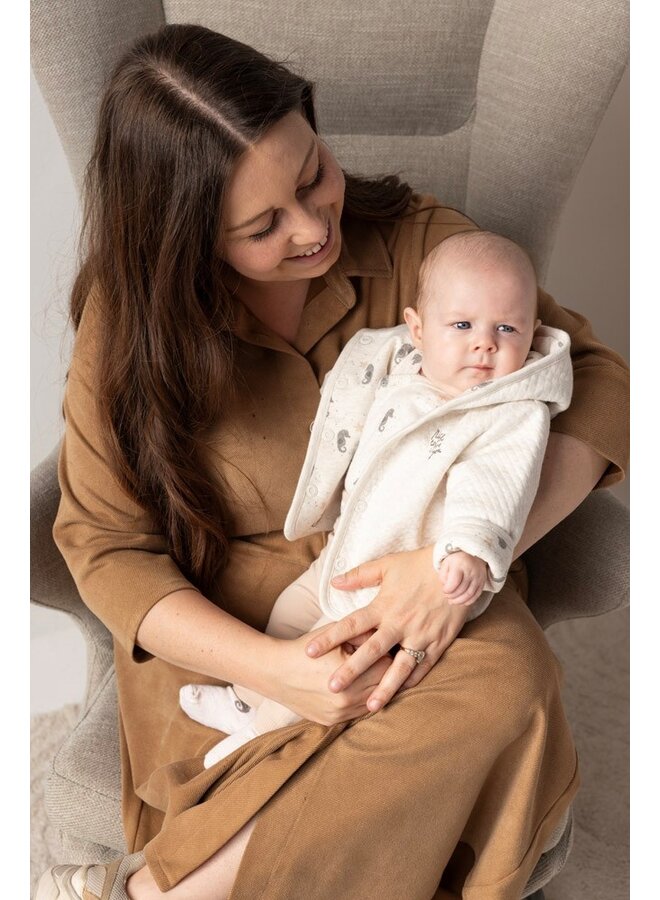 Omkeerbaar jasje met capuchon AOP - Sea Sweeties (Offwhite melange) | 51800360