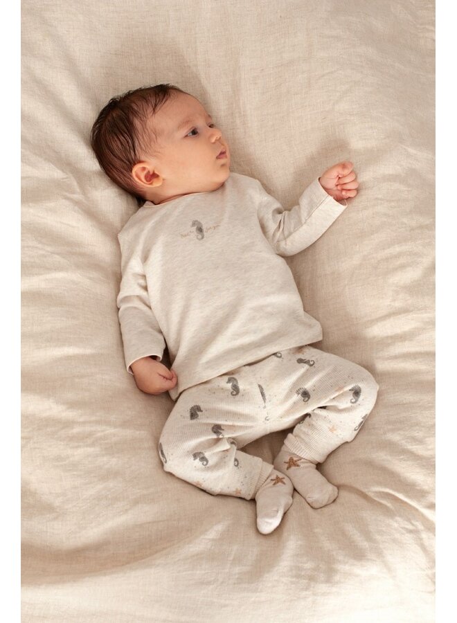 Broek rib AOP - Sea Sweeties (Offwhite melange) | 52202469