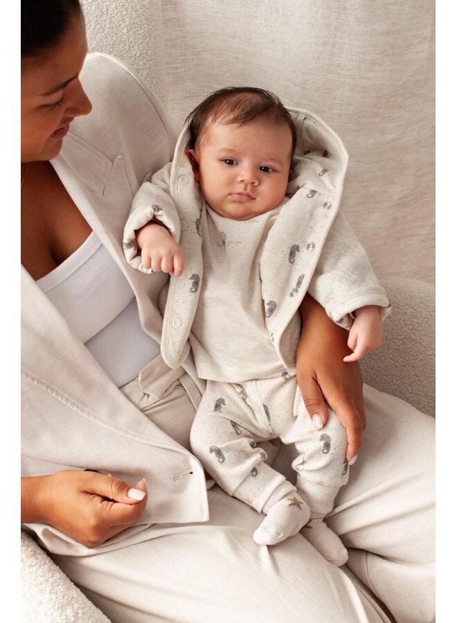 Broek rib AOP - Sea Sweeties (Offwhite melange) | 52202469