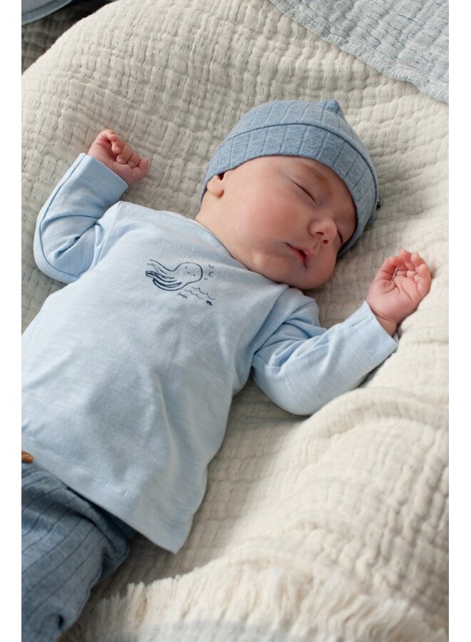 Mutsje rib  - Blue Ocean (Blauw melange) | 53100729