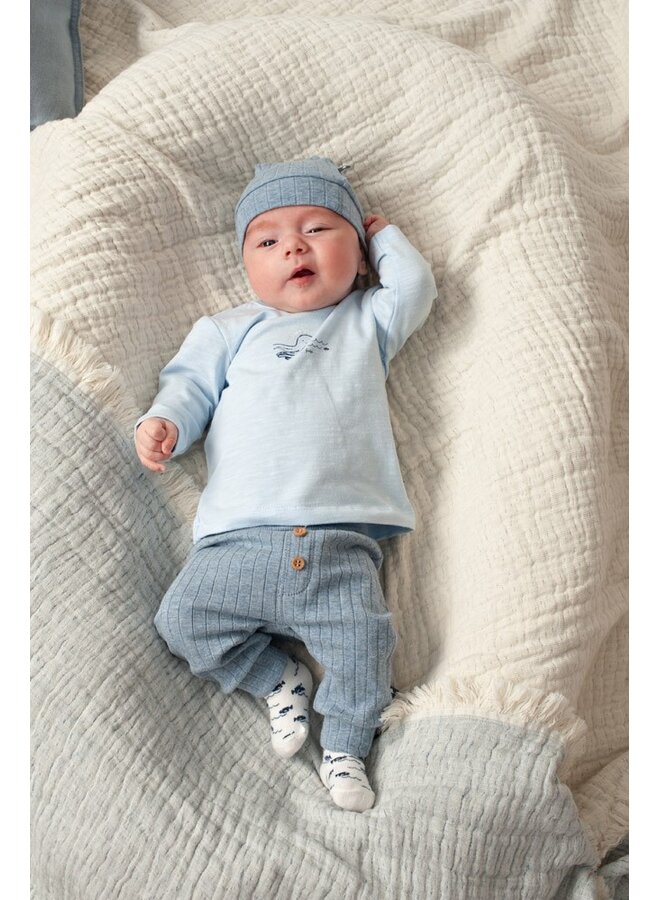 Mutsje rib  - Blue Ocean (Blauw melange) | 53100729