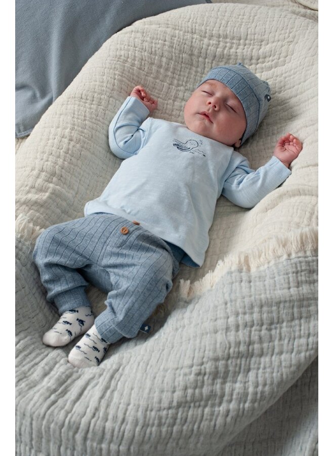 Mutsje rib  - Blue Ocean (Blauw melange) | 53100729