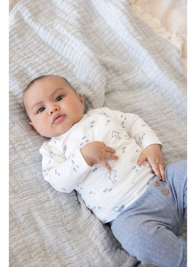 Broek rib - Blue Ocean (Blauw melange) | 52202493