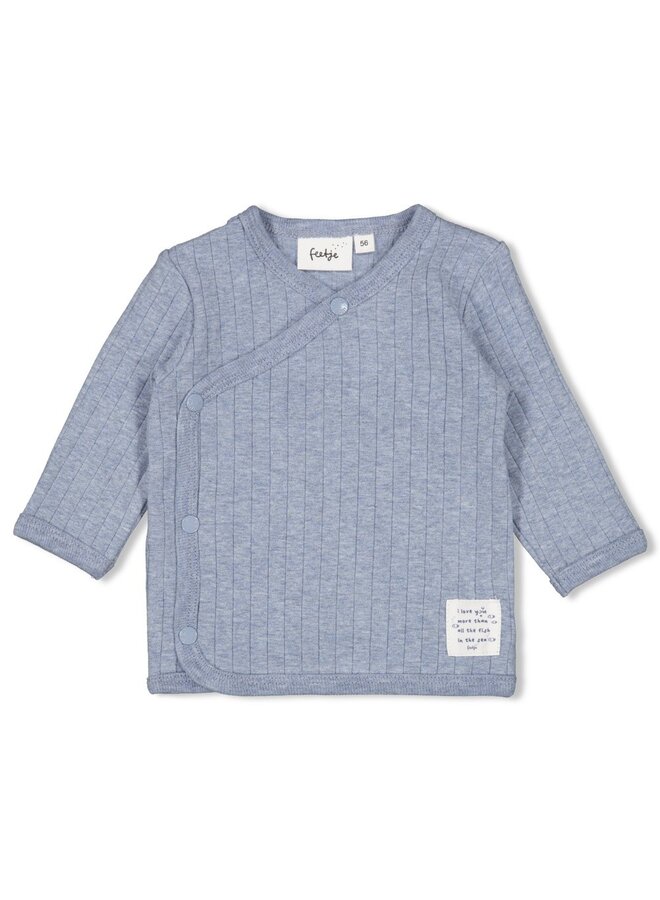 Overslagshirt rib - Blue Ocean (Blauw melange) | 51602720