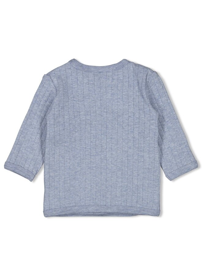 Overslagshirt rib - Blue Ocean (Blauw melange) | 51602720
