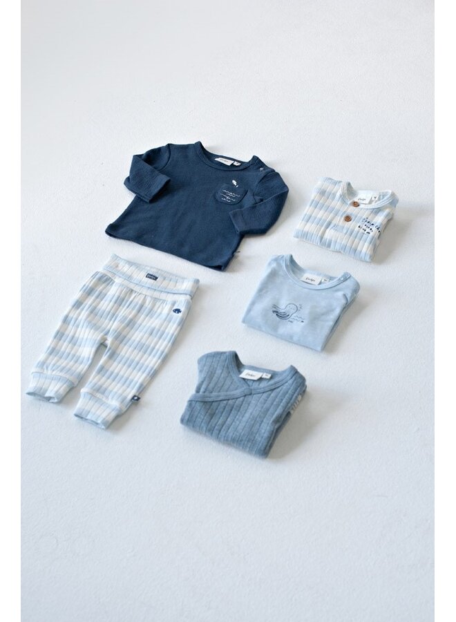 Overslagshirt rib - Blue Ocean (Blauw melange) | 51602720
