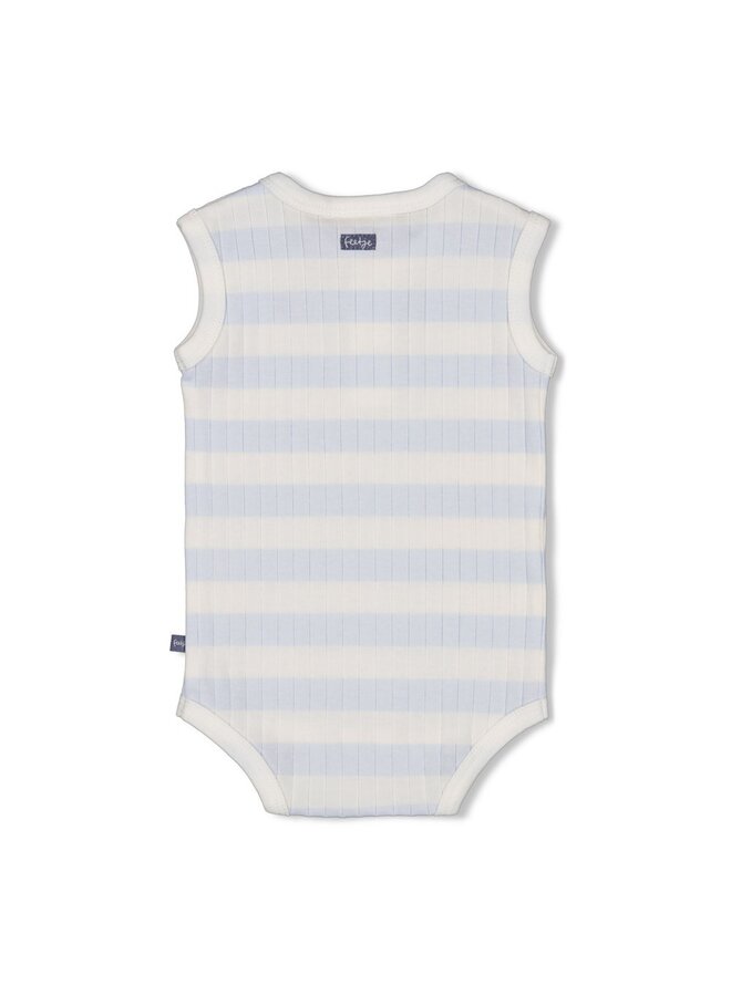Romper rib met streep k/m - Blue Ocean (Blauw) | 50200257