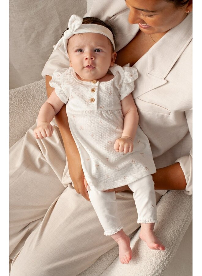 Jurk crinkle AOP k/m - Delicate Flower (Offwhite) | 51400579