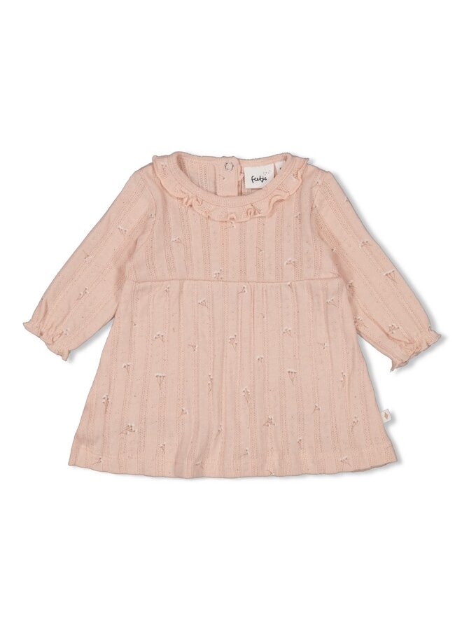 Jurk pointelle rib AOP - Delicate Flower (l.Roze) | 51400578