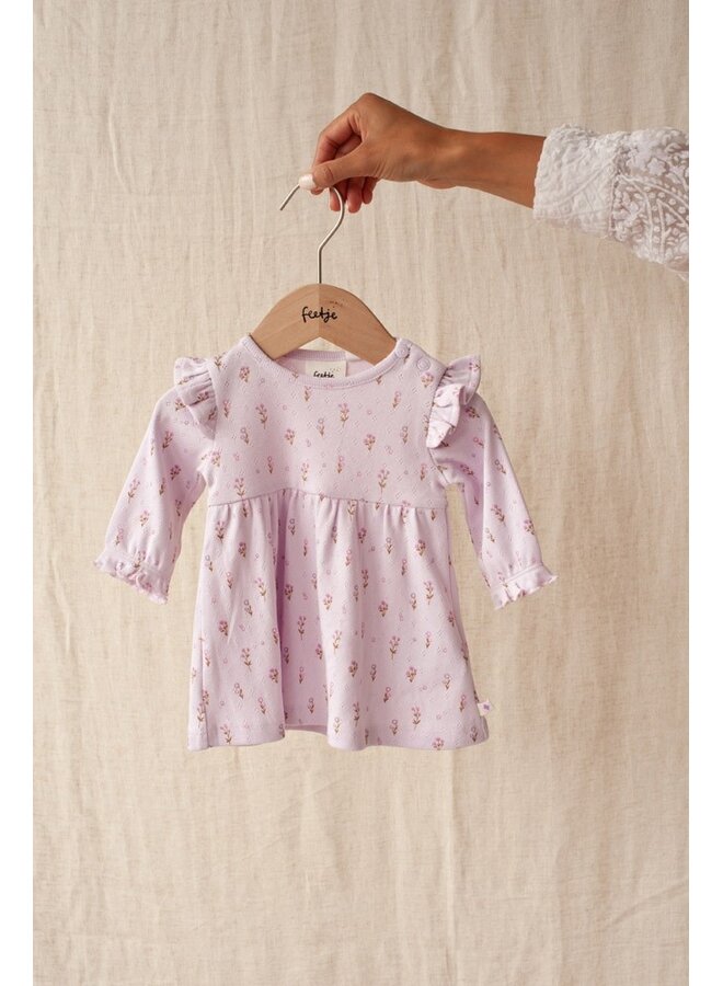 Jurk pointelle rib AOP - Flower Ranch (Lila) | 51400577