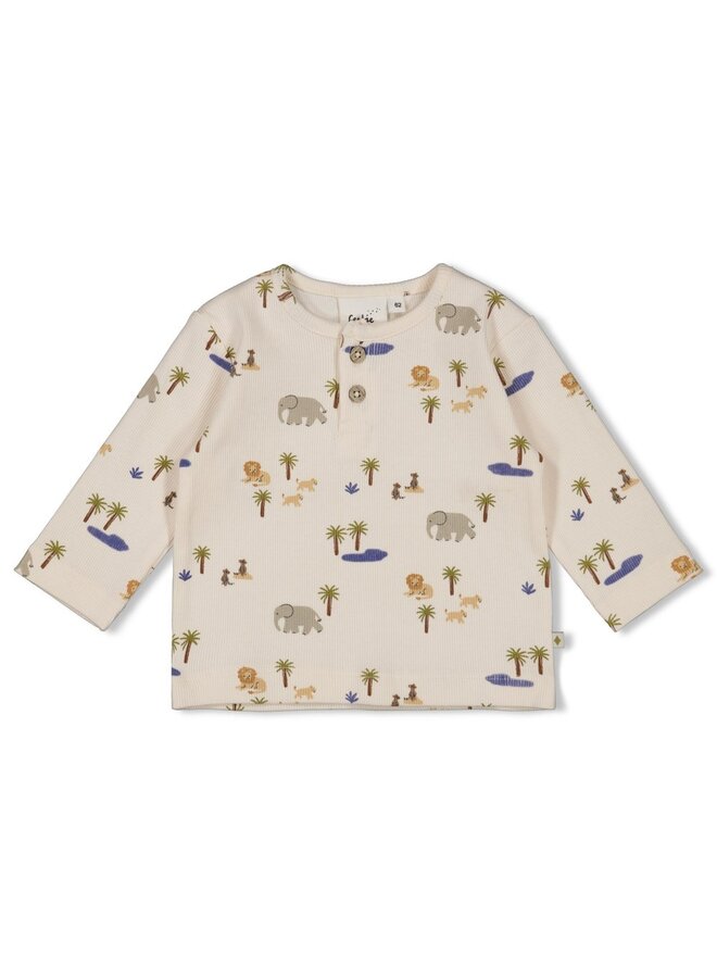 Longsleeve rib AOP - Safari Savage (Offwhite) | 51602741