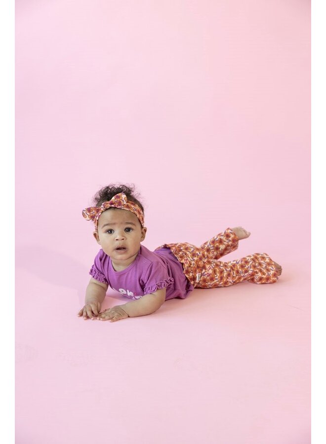 Flare broek AOP - Love Peace Aloha (Perzik) | 52202522