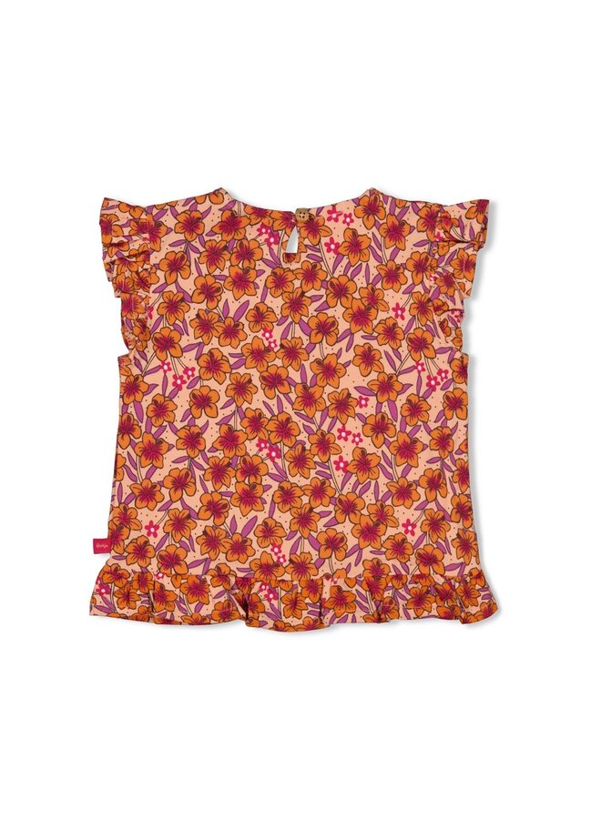 T-shirt AOP - Love Peace Aloha (Perzik) | 51701013