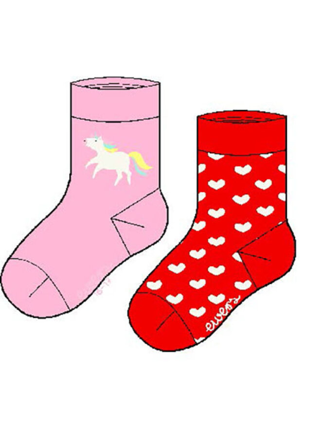 Socken 2er Pack Einhorn/Herzen | 205491 ( 2)