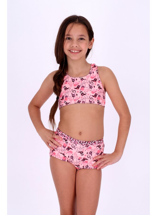 B.Nosy girls reversible bikini with print Winona Y601-5055 | Blush Leopard (962)