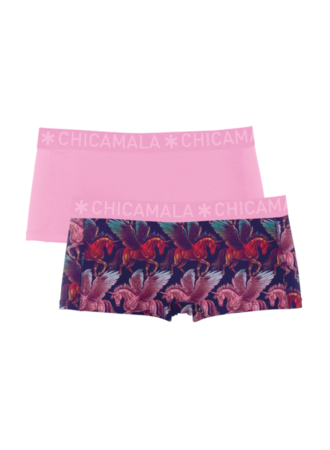 Girls 2-pack Boxer Shorts ALICORN1215-01J | Print/Pink