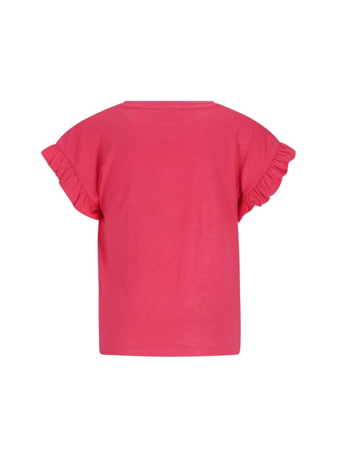 Emma Flo girls ruffle sleeve end F602-5405 | Strawberry (229)