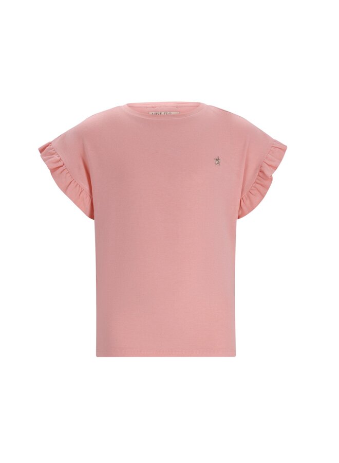 Emma Flo girls ruffle sleeve end F602-5405 | Salmon (265)