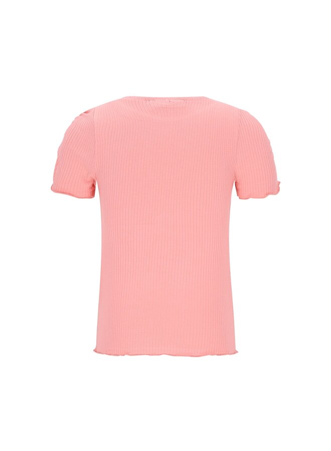 Elise Flo girls rib ss shirt F602-5406 | Salmon (265)