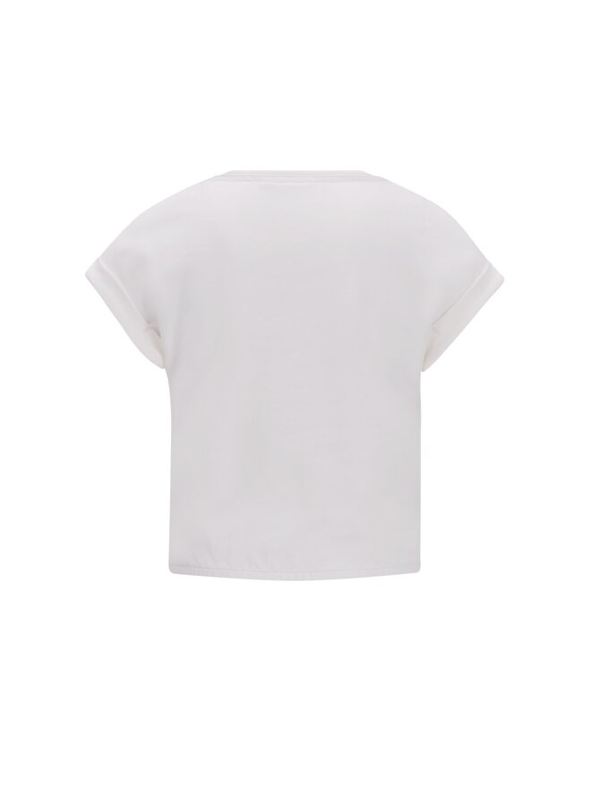 Djezz Flo girls sweat tee with elatic in hem F602-5416 | Off white (001)