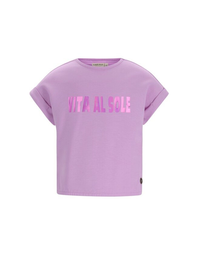 Djezz Flo girls sweat tee with elatic in hem F602-5416 | Lilac (600)