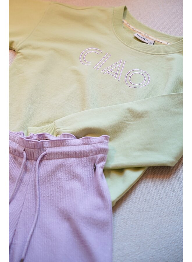 Fenna Flo girls satin plissé pants F602-5610 | Lilac (600)