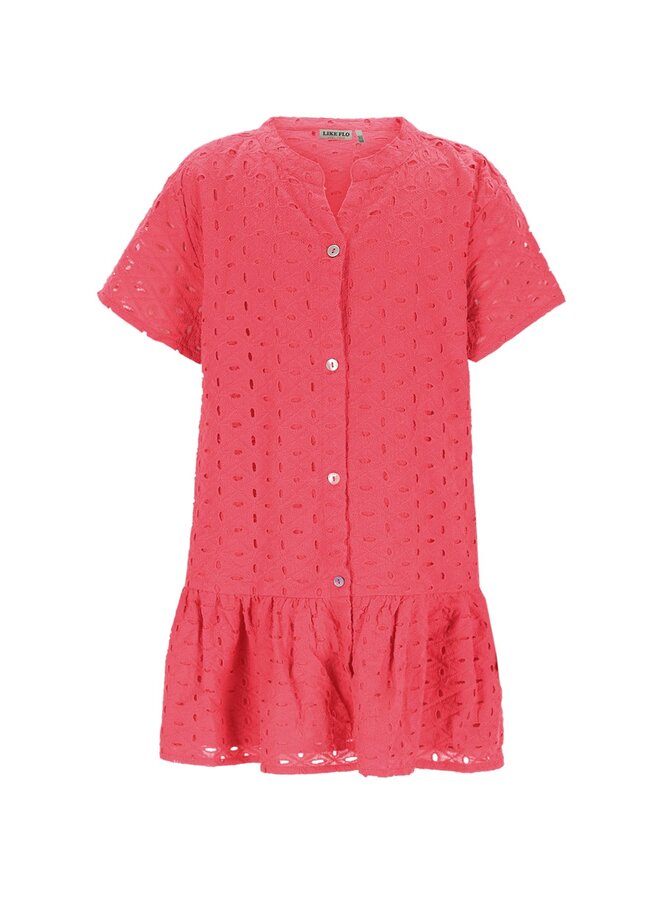 Mace Flo girls broderie anglaise dress F602-5809 | Strawberry (229)