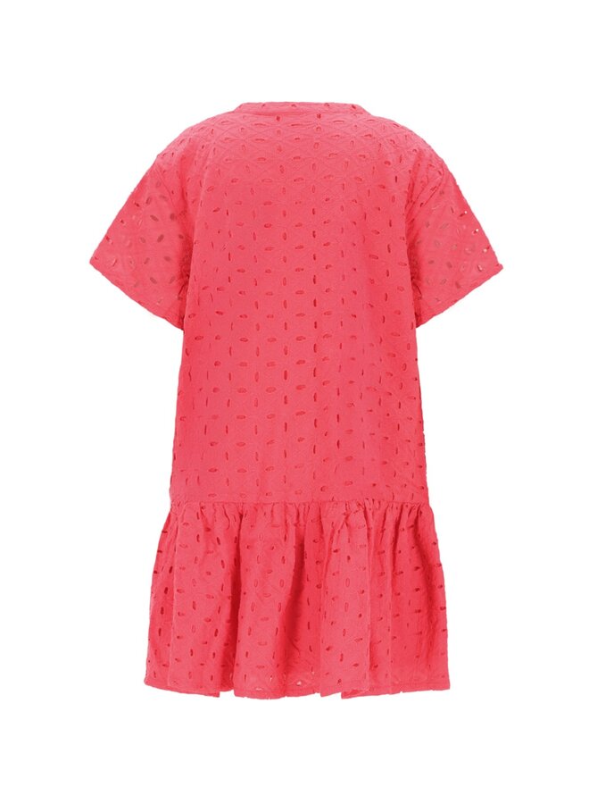 Mace Flo girls broderie anglaise dress F602-5809 | Strawberry (229)