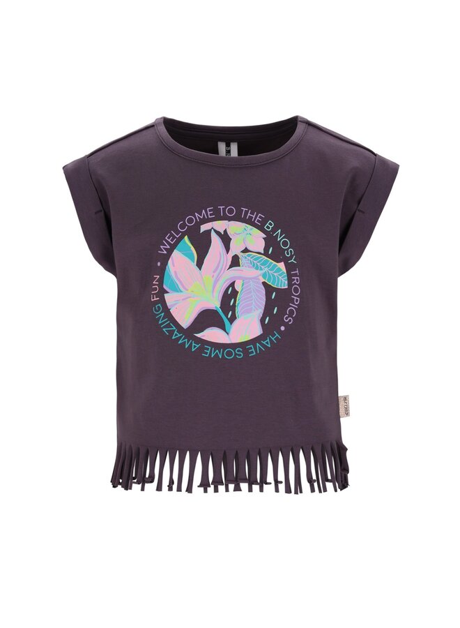B.Nosy girls T-shirt fringe Tikki Y602-5435 | Old Grey (034)