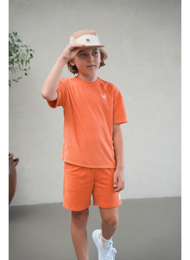 Edin Flo boys terry towling tee F602-6409 | Orange (273)