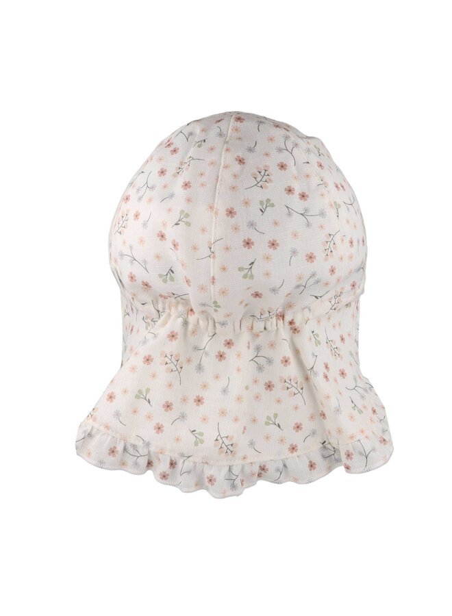 BABY GIRL-cap with visor,frill 64500-159700 | wollweiß-blümchen (38)