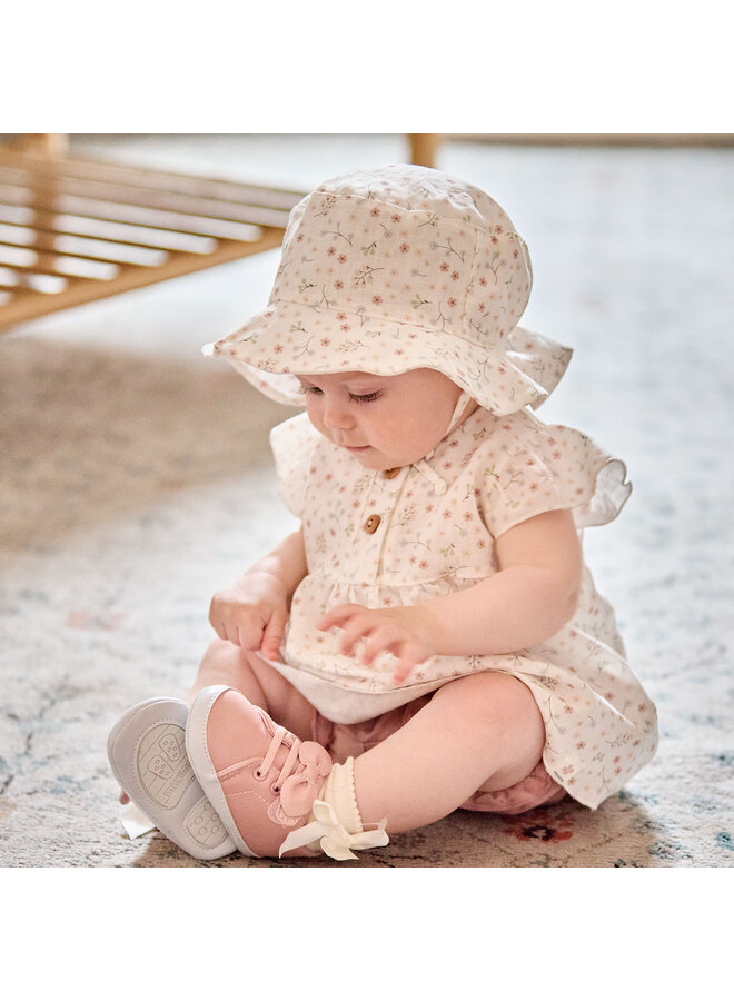 BABY GIRL-hat, linen mix,bands 64500-159800 | wollweiß-blümchen (38)